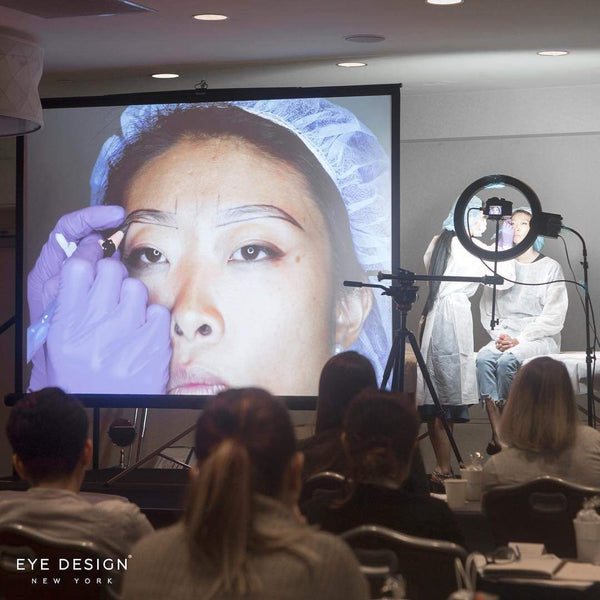 Powder/ombre permanent makeup on faux skin – English
