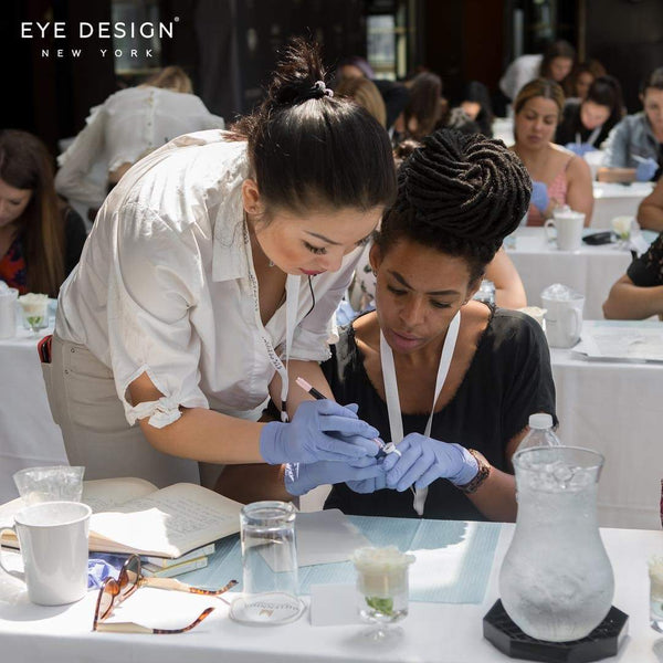 Powder/ombre permanent makeup on faux skin – English
